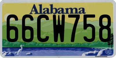 AL license plate 66CW758