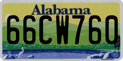 AL license plate 66CW760