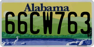 AL license plate 66CW763