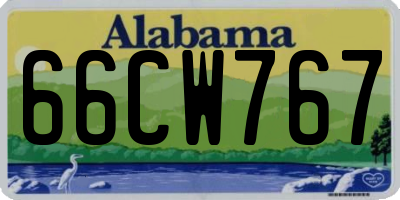 AL license plate 66CW767