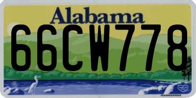 AL license plate 66CW778
