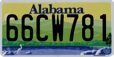 AL license plate 66CW781