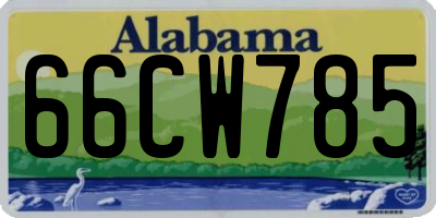 AL license plate 66CW785