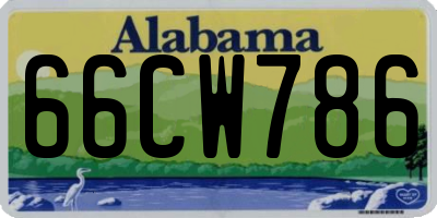 AL license plate 66CW786