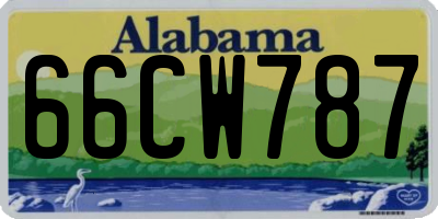 AL license plate 66CW787