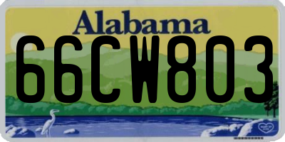 AL license plate 66CW803
