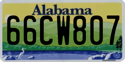 AL license plate 66CW807