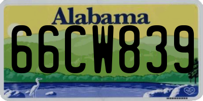 AL license plate 66CW839