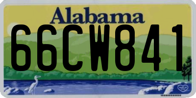 AL license plate 66CW841