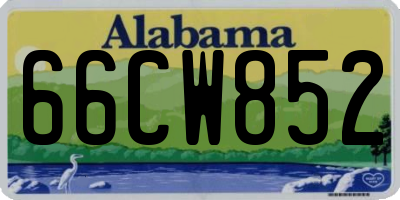 AL license plate 66CW852
