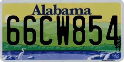 AL license plate 66CW854
