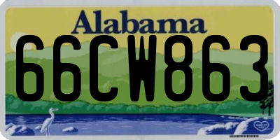AL license plate 66CW863