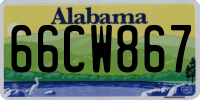 AL license plate 66CW867