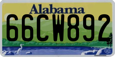 AL license plate 66CW892