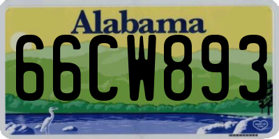 AL license plate 66CW893