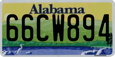 AL license plate 66CW894