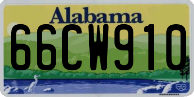 AL license plate 66CW910