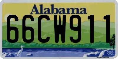 AL license plate 66CW911