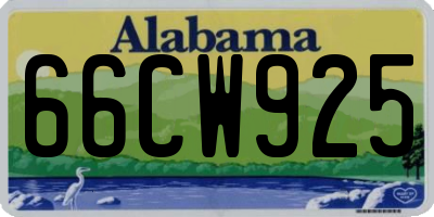 AL license plate 66CW925