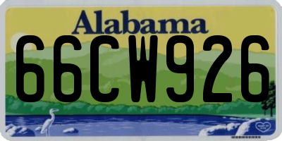 AL license plate 66CW926