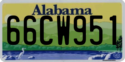 AL license plate 66CW951