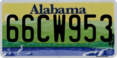 AL license plate 66CW953