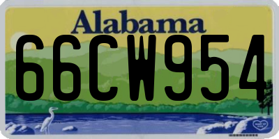 AL license plate 66CW954
