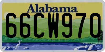 AL license plate 66CW970