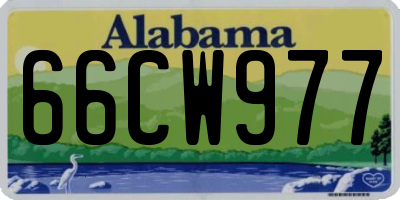 AL license plate 66CW977