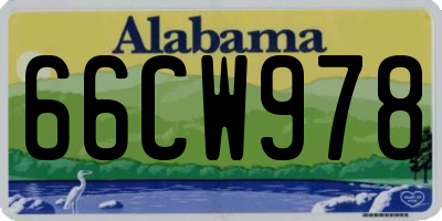 AL license plate 66CW978