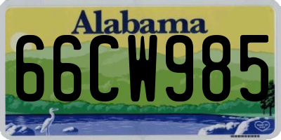 AL license plate 66CW985