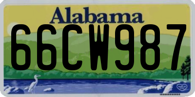AL license plate 66CW987
