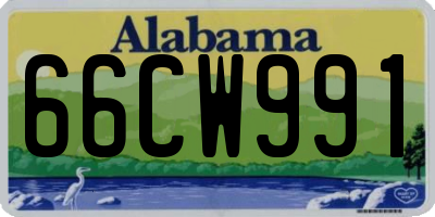 AL license plate 66CW991