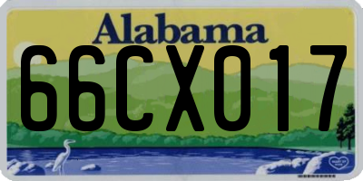 AL license plate 66CX017