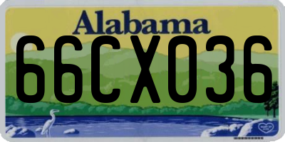 AL license plate 66CX036