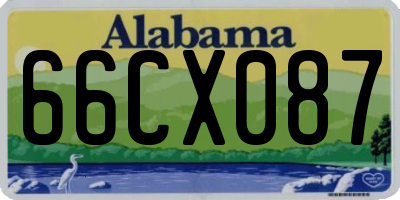 AL license plate 66CX087