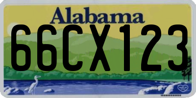 AL license plate 66CX123
