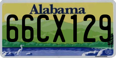 AL license plate 66CX129