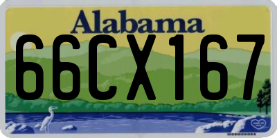 AL license plate 66CX167
