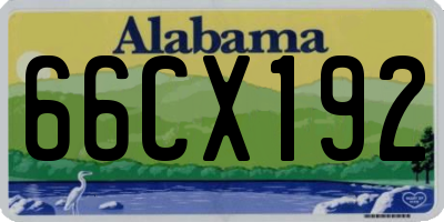 AL license plate 66CX192