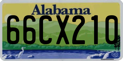 AL license plate 66CX210