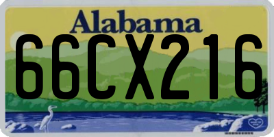 AL license plate 66CX216