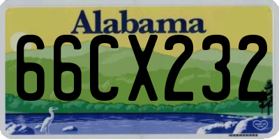 AL license plate 66CX232