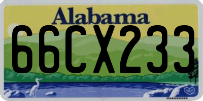 AL license plate 66CX233