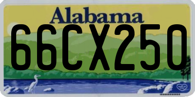 AL license plate 66CX250