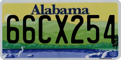 AL license plate 66CX254