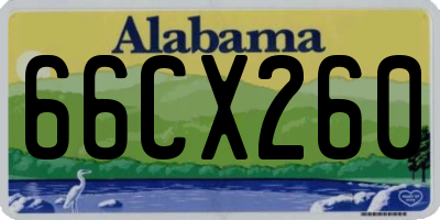 AL license plate 66CX260