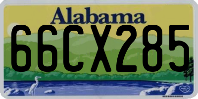 AL license plate 66CX285