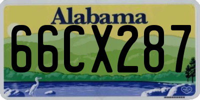 AL license plate 66CX287