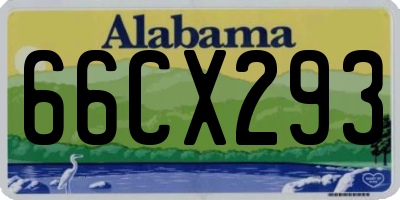 AL license plate 66CX293